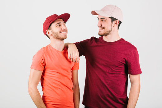 Two men enjoying the softest men’s t-shirts